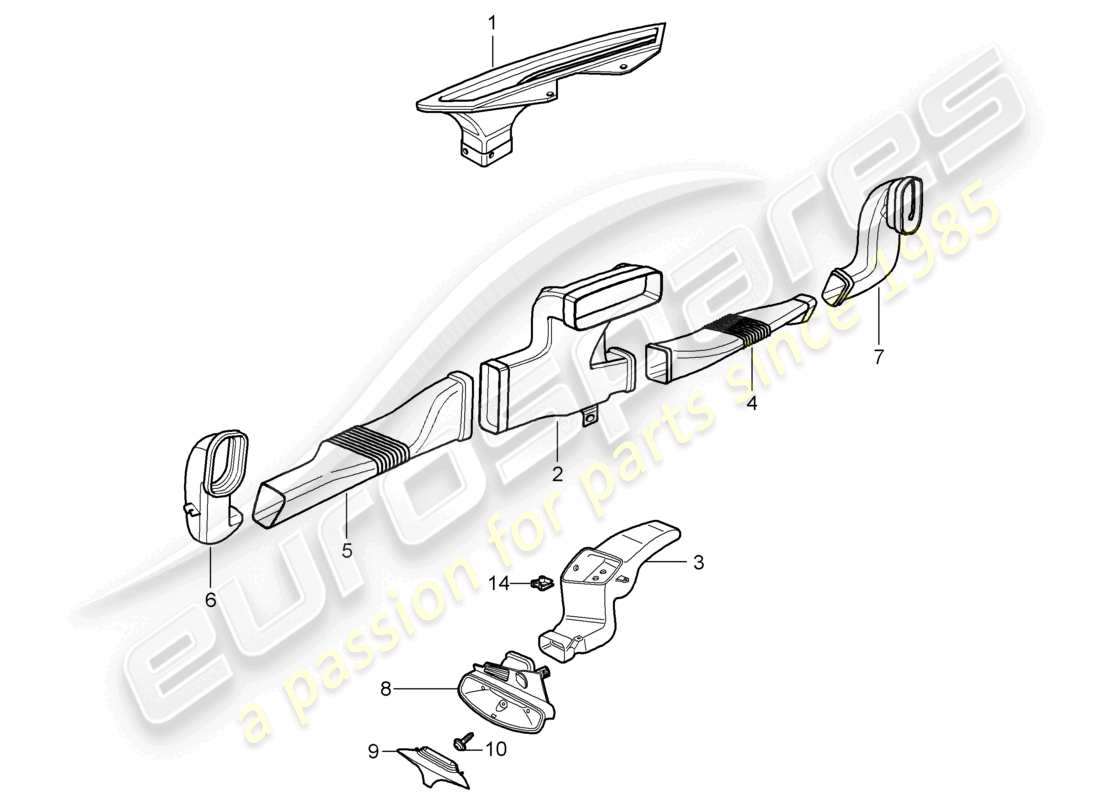 a part diagram from the porsche cayman parts catalogue