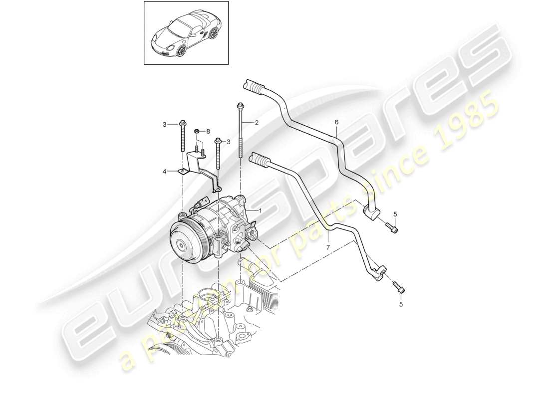 a part diagram from the porsche 2012 (987 boxster) parts catalogue