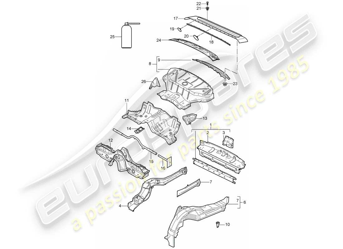 a part diagram from the porsche 997 parts catalogue