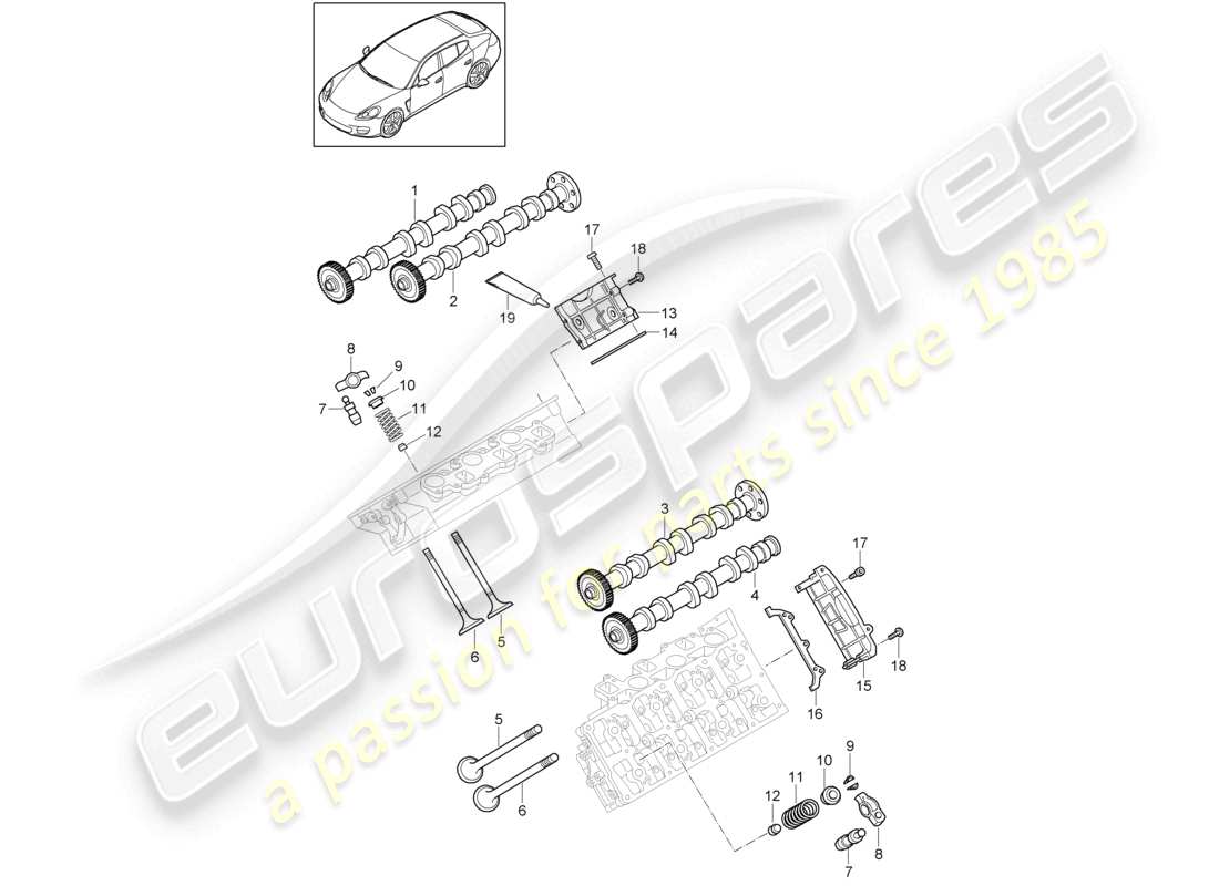 a part diagram from the porsche 2010 (panamera 970) parts catalogue