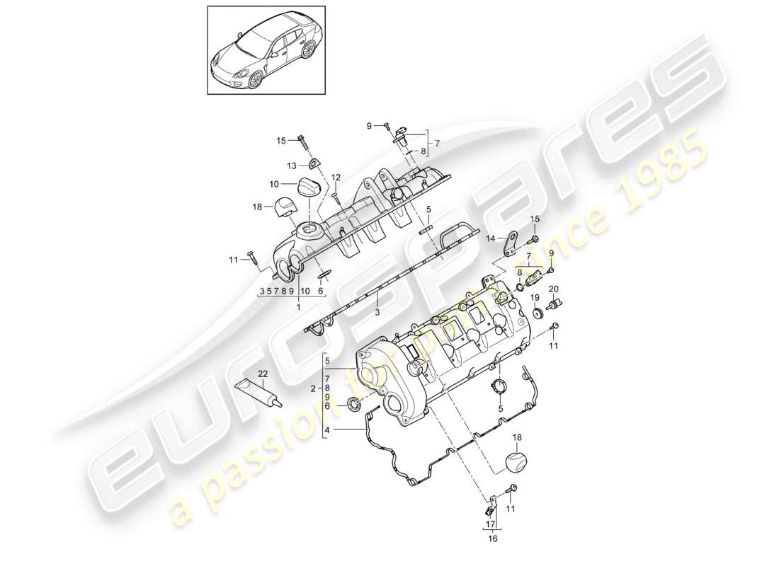 a part diagram from the porsche panamera parts catalogue