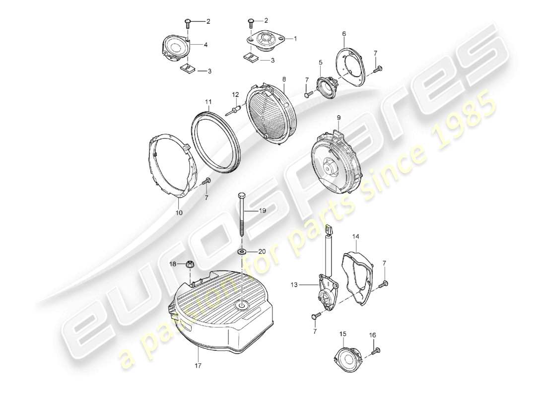 a part diagram from the porsche 2004 (cayenne e1 9pa) parts catalogue
