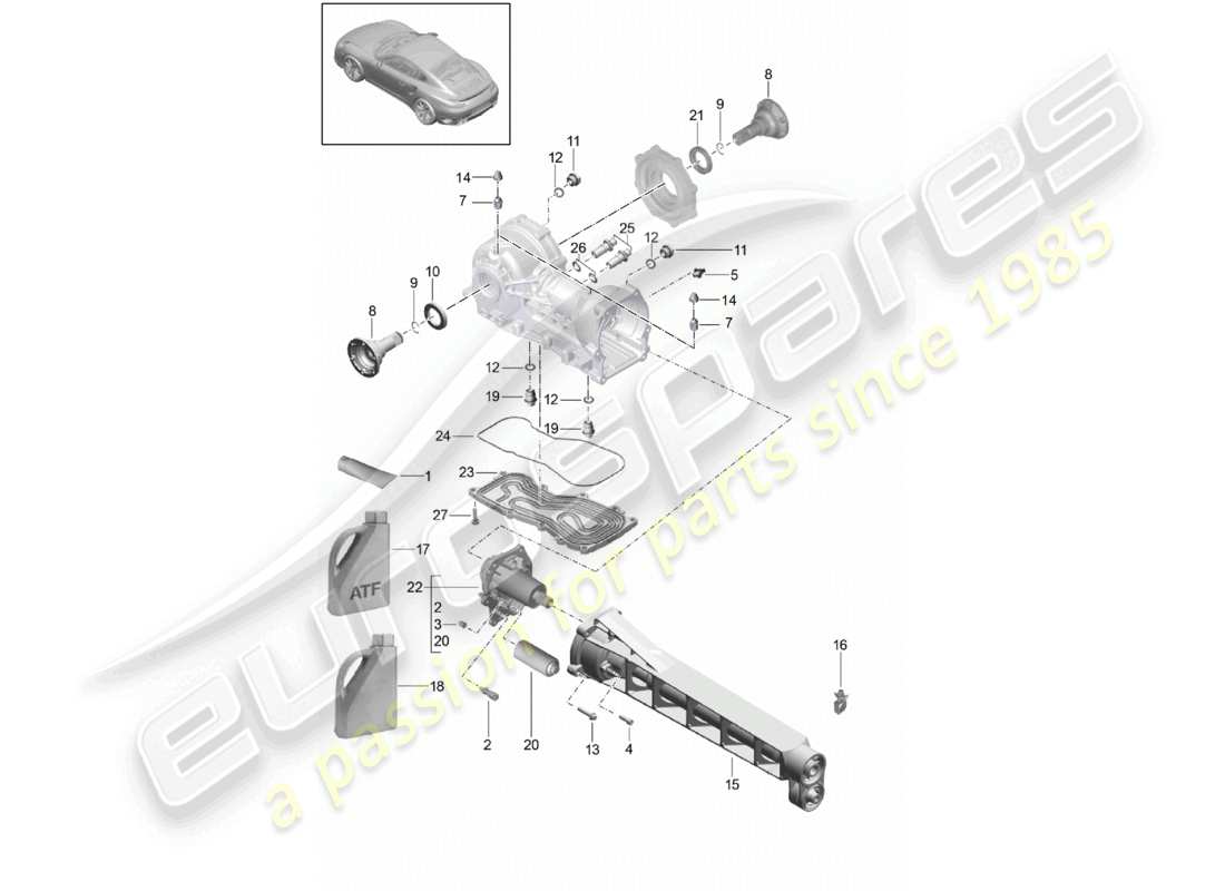 a part diagram from the porsche 2019 (991-2 turbo) parts catalogue