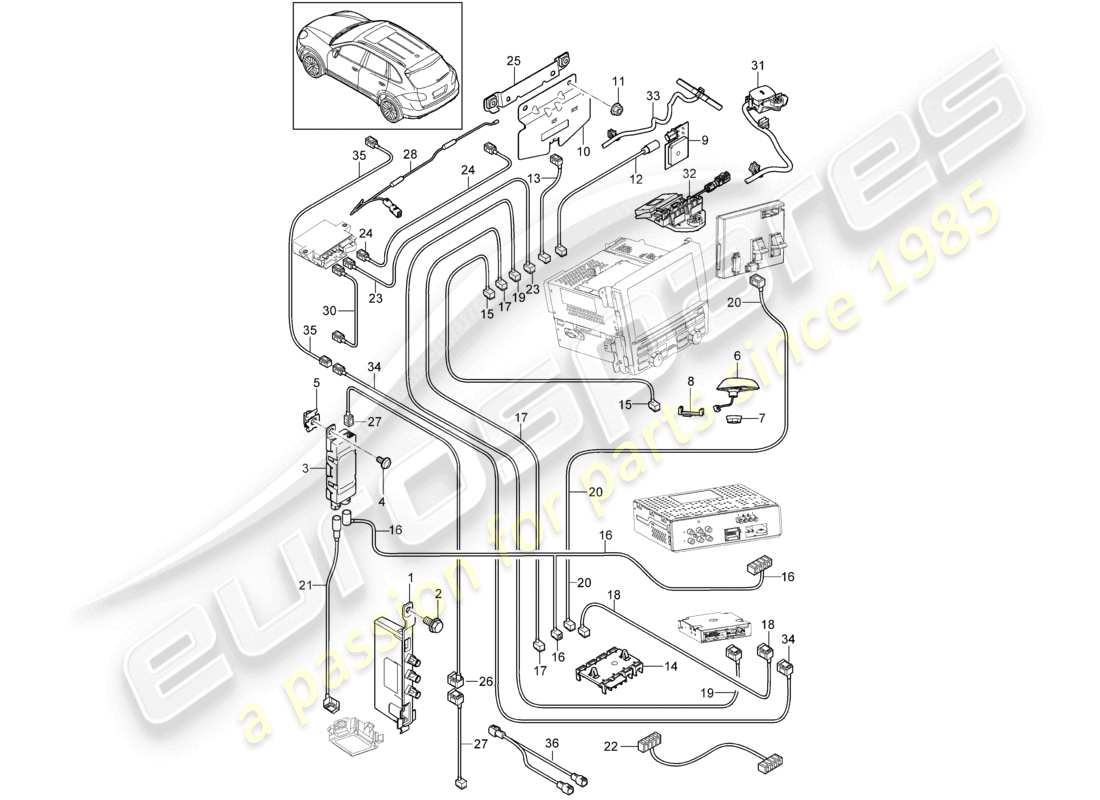 a part diagram from the porsche 2014 (cayenne e2 92a) parts catalogue