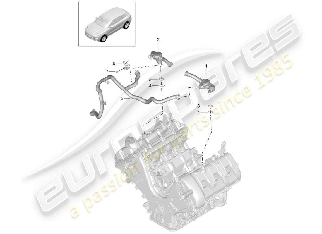 a part diagram from the porsche 2015 (macan) parts catalogue