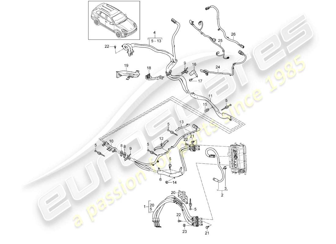 a part diagram from the porsche cayenne parts catalogue