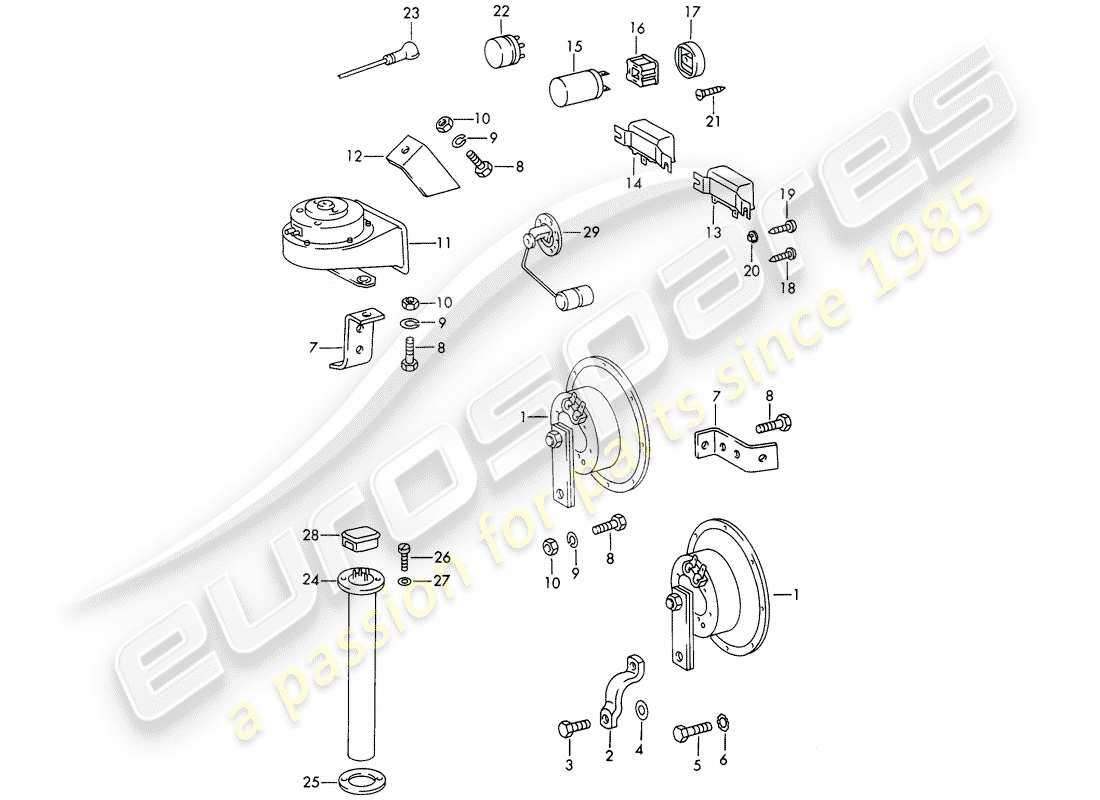 a part diagram from the porsche 1965 (911/912) parts catalogue