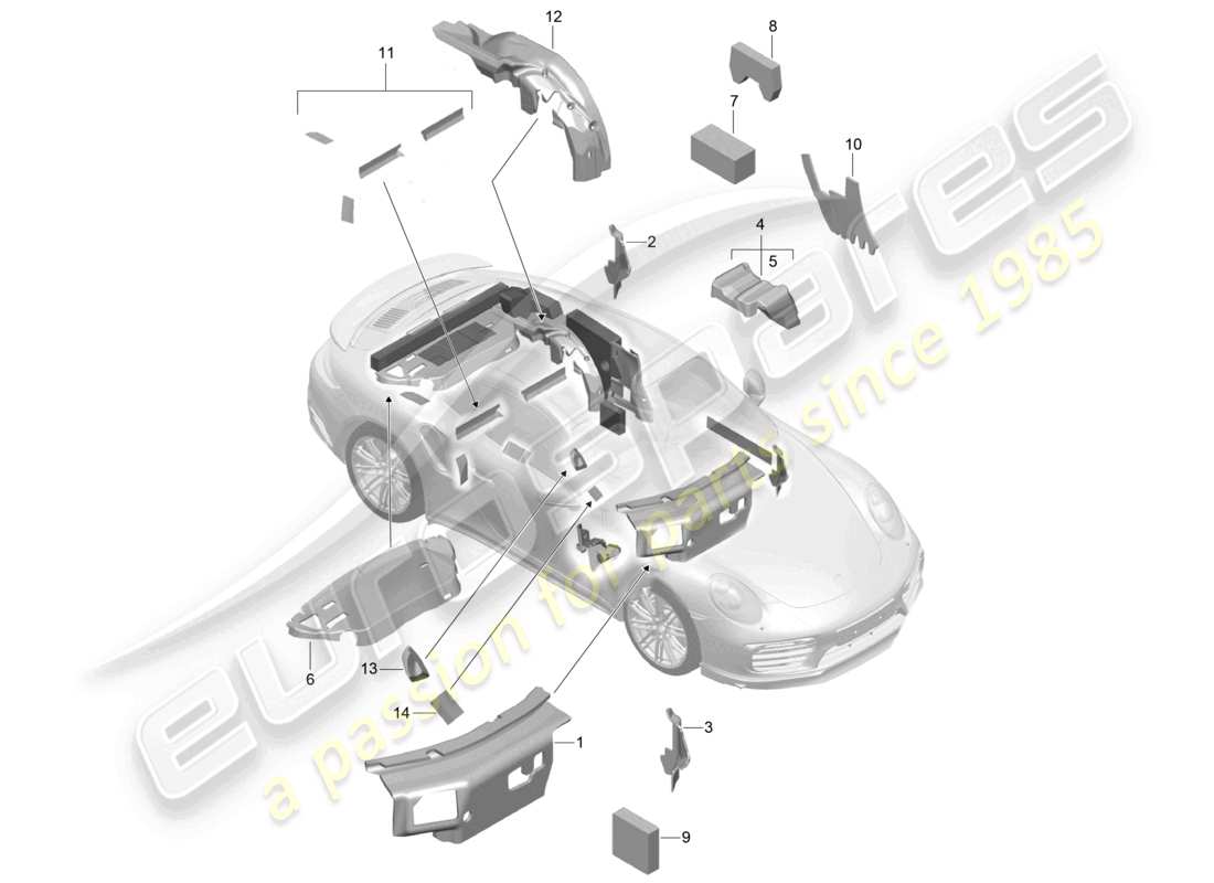 a part diagram from the porsche 991 parts catalogue