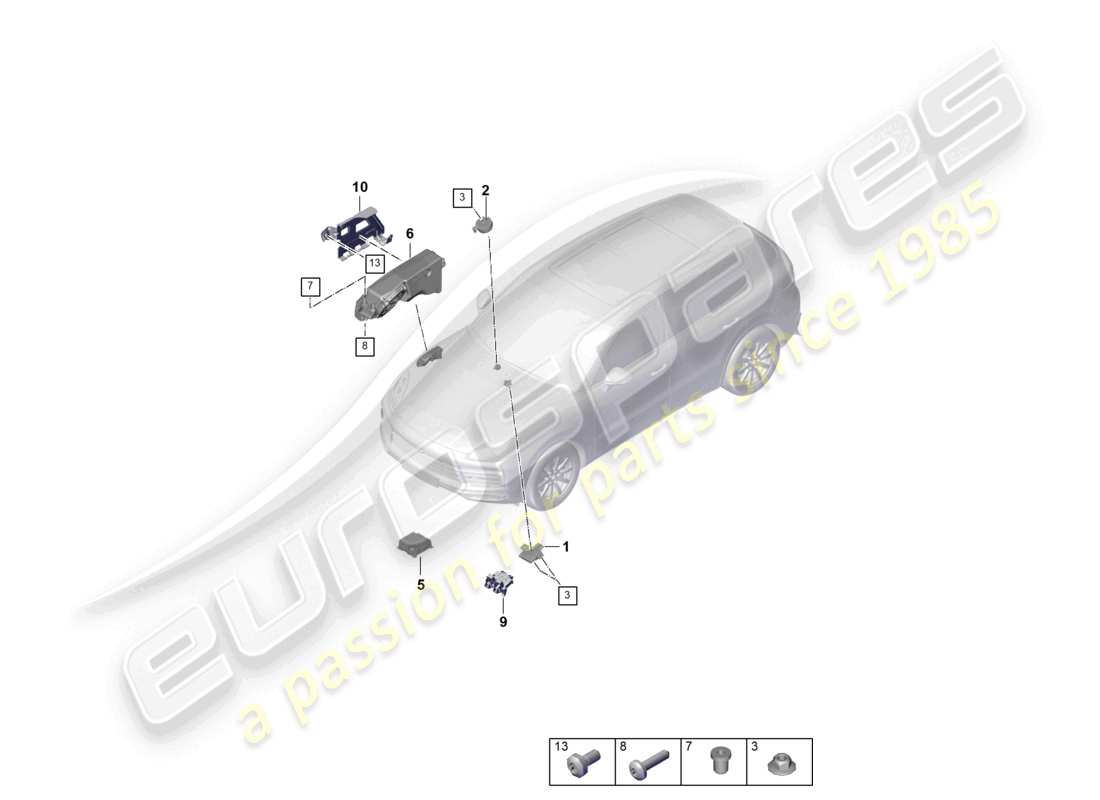 a part diagram from the porsche 2019 (cayenne e3 9ya/9yb) parts catalogue