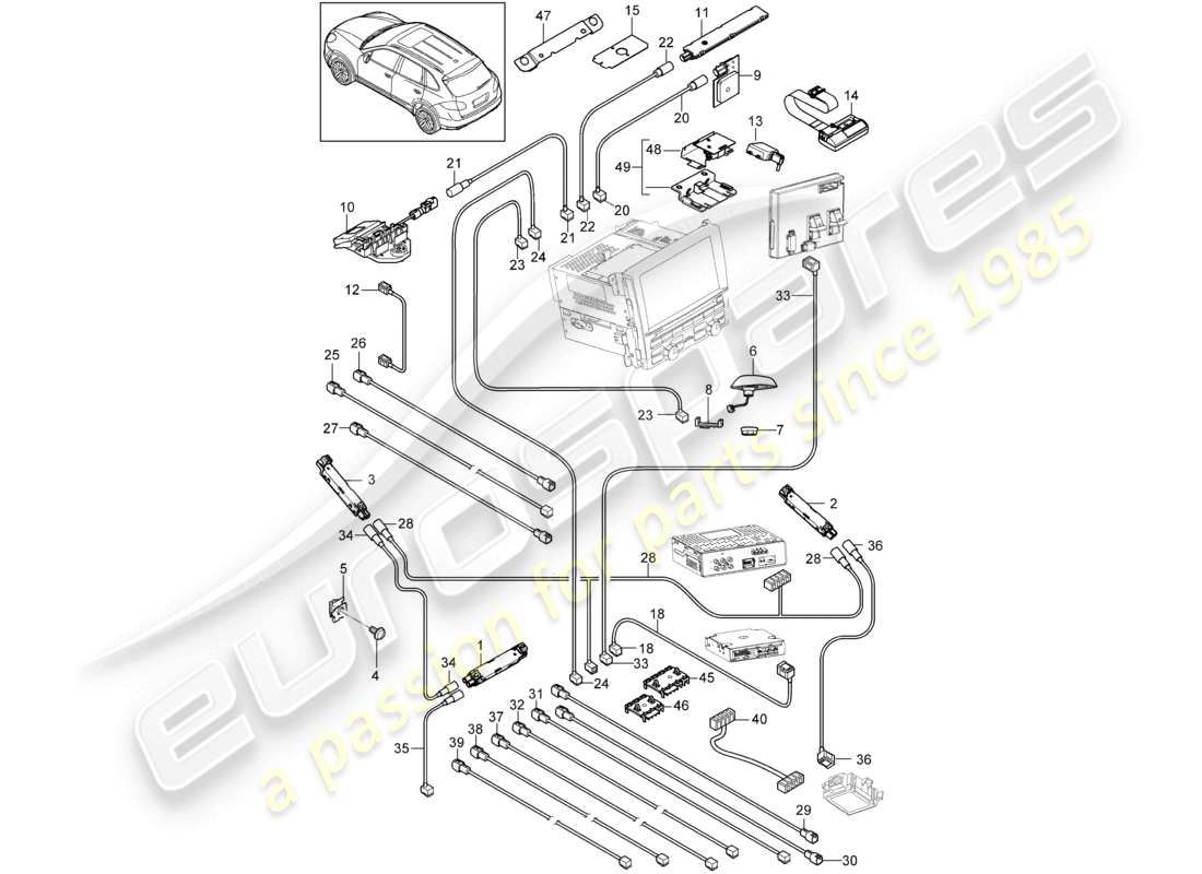 a part diagram from the porsche 2014 (cayenne e2 92a) parts catalogue
