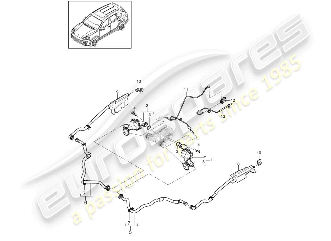 a part diagram from the porsche cayenne parts catalogue
