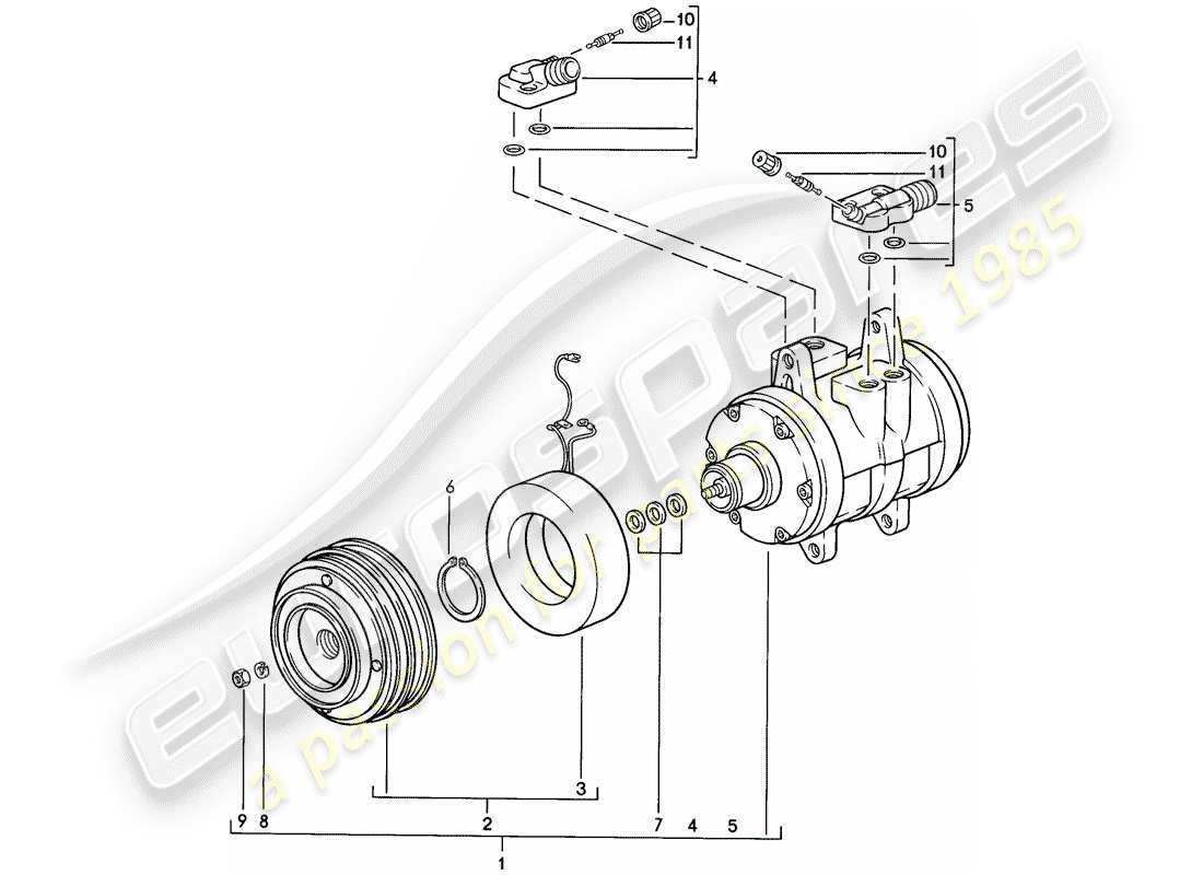 a part diagram from the porsche 944 parts catalogue