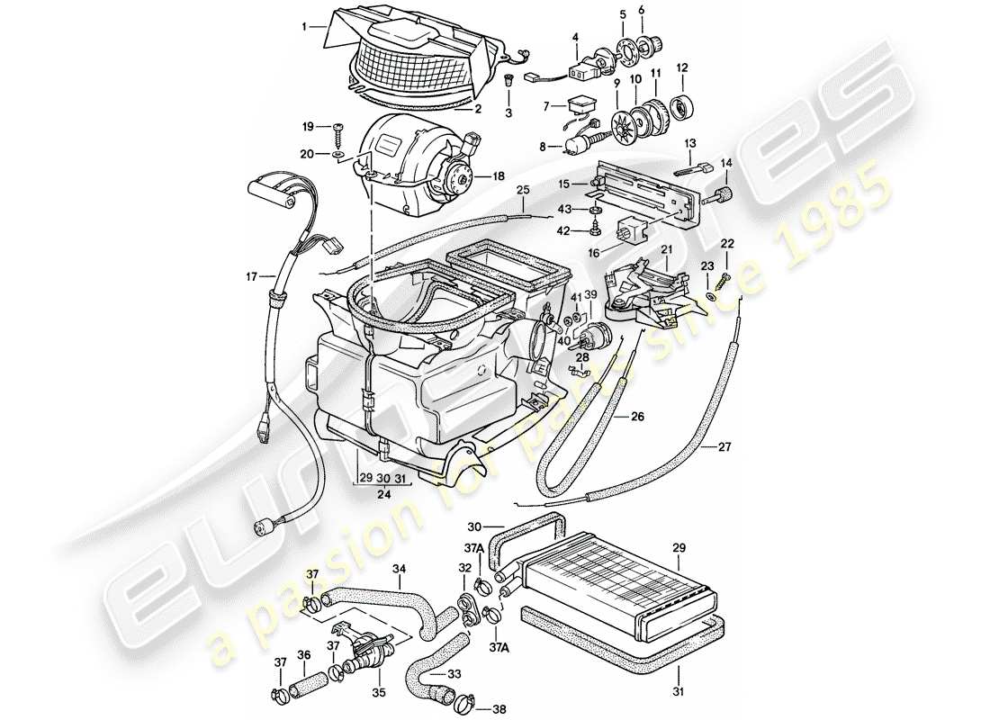 a part diagram from the porsche 1988 (924s) parts catalogue