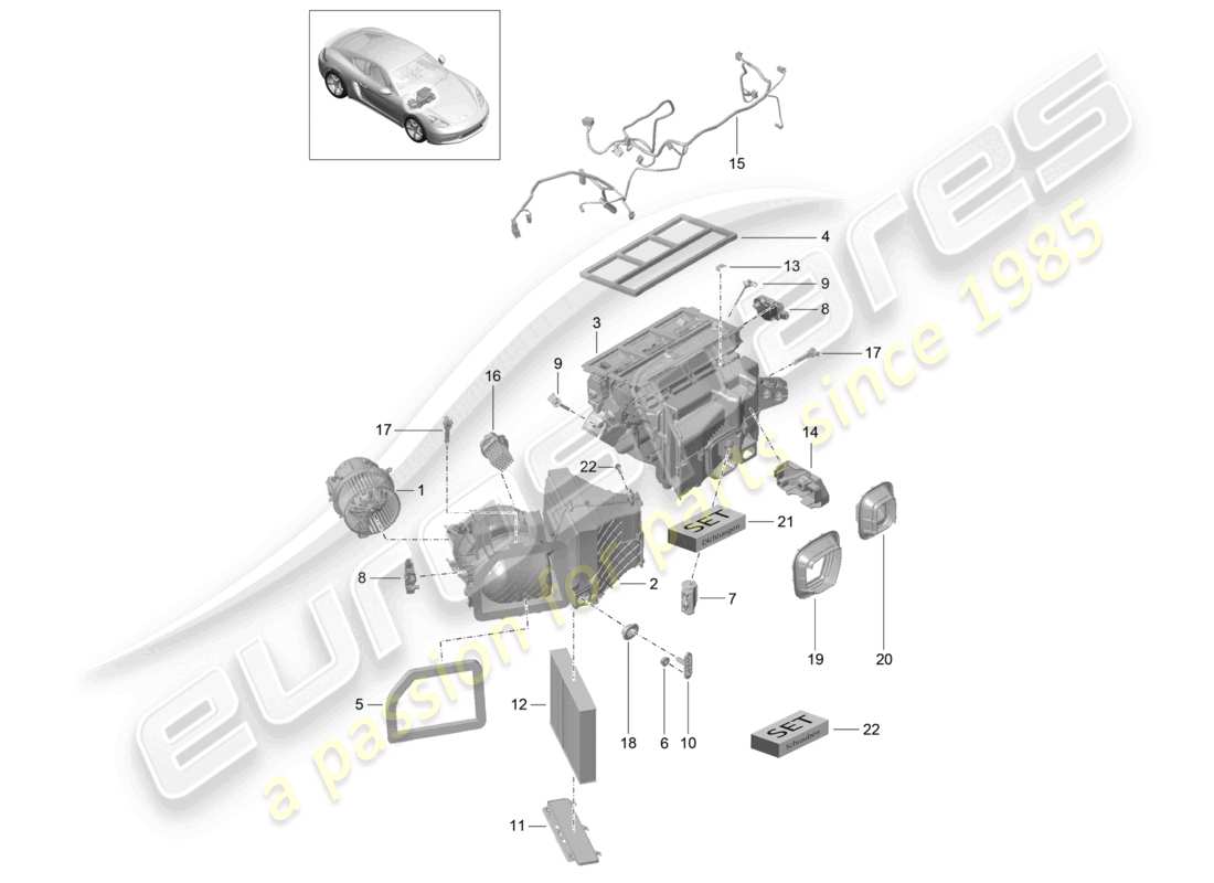 a part diagram from the porsche cayman parts catalogue