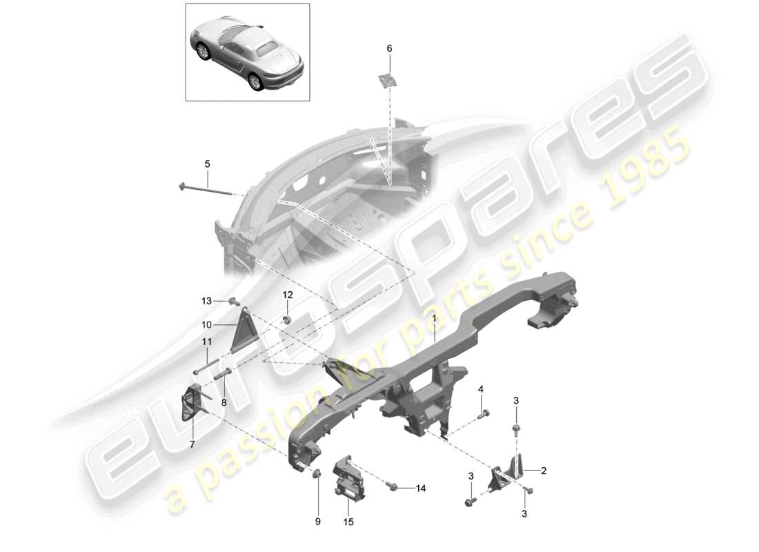a part diagram from the porsche 2018 (718 boxster) parts catalogue