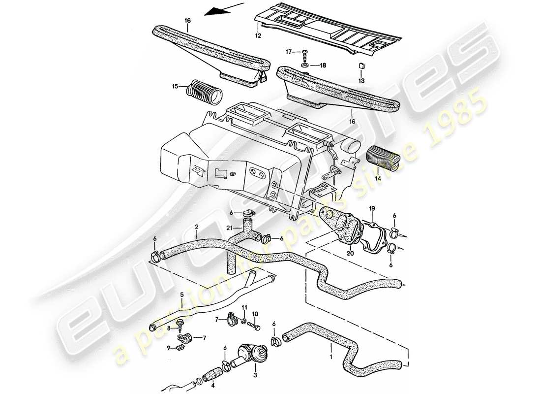 a part diagram from the porsche 928 parts catalogue