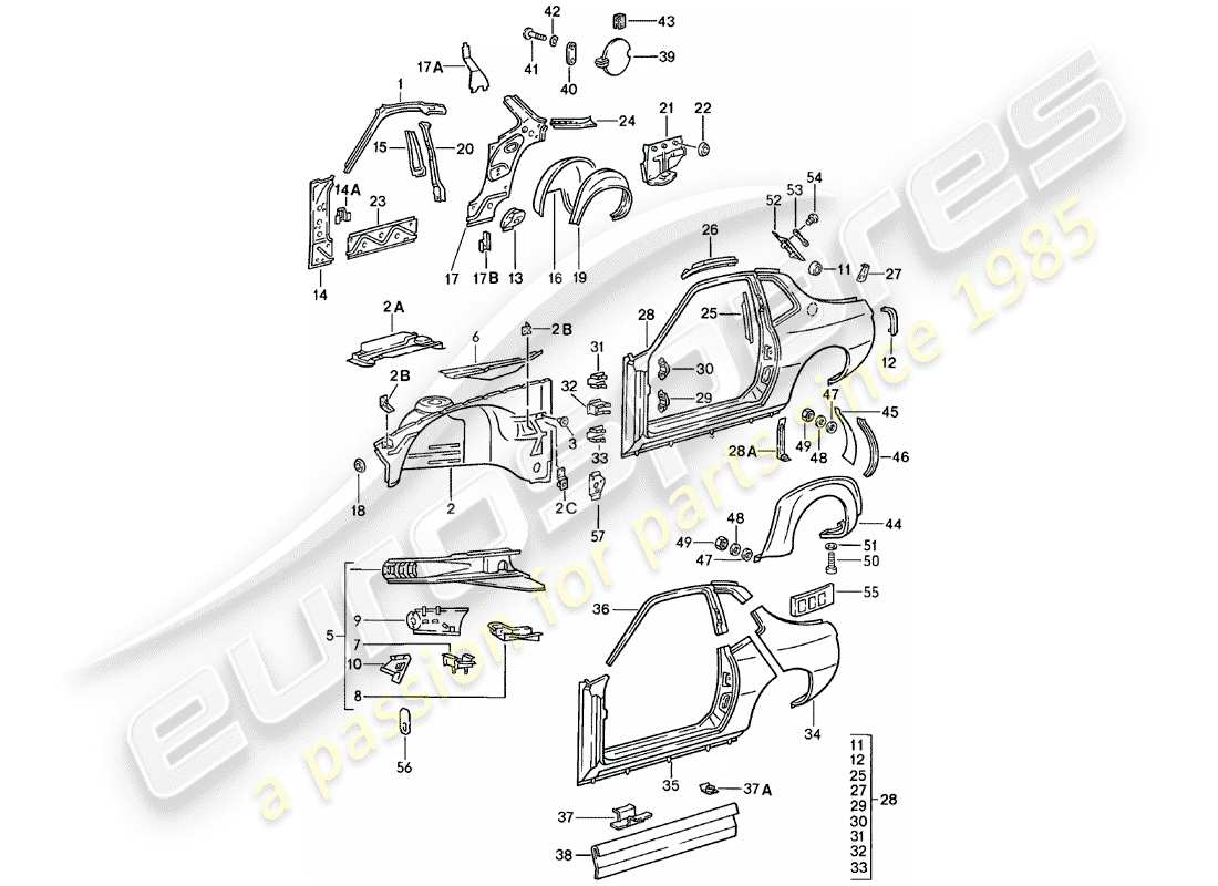 a part diagram from the porsche 1984 (924) parts catalogue