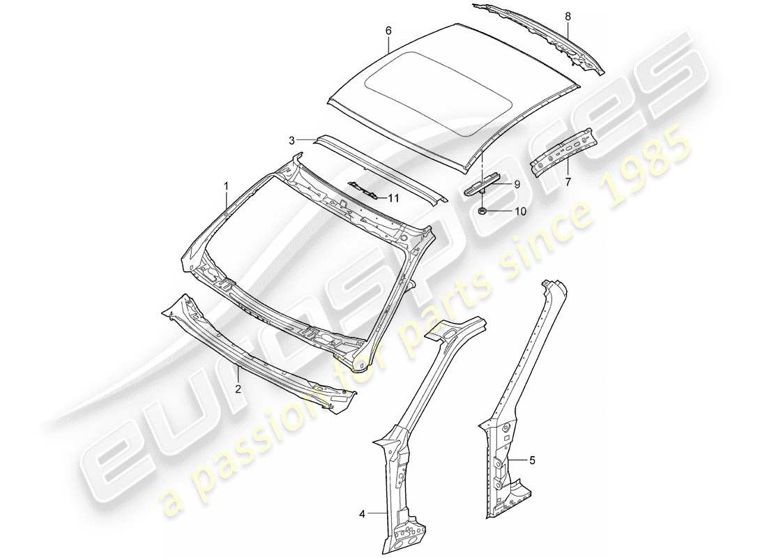 a part diagram from the porsche 2007 (997-1 turbo / gt2) parts catalogue