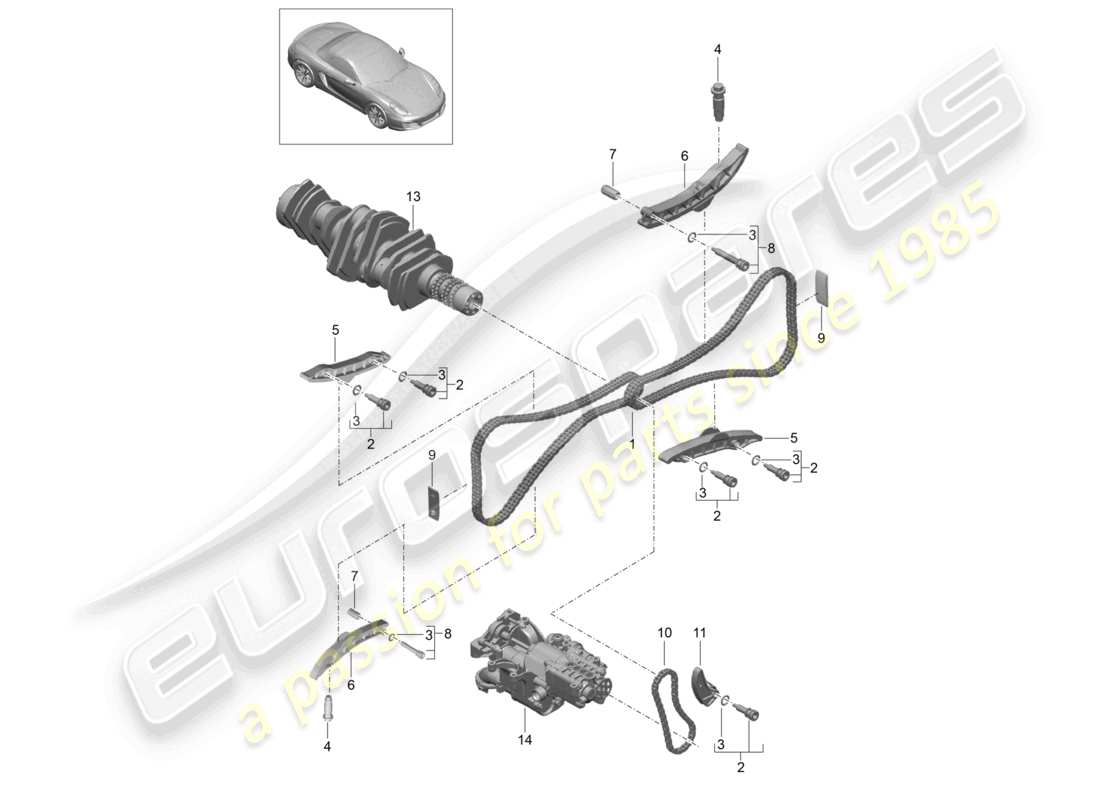 a part diagram from the porsche 2014 (981 boxster) parts catalogue