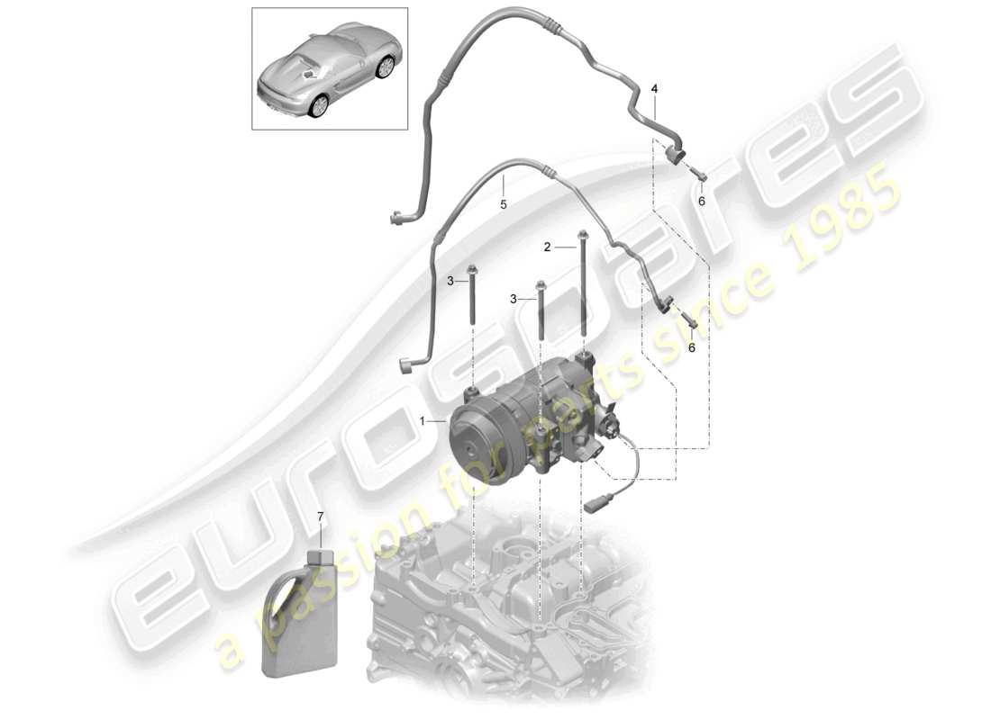 a part diagram from the porsche 2016 (981 boxster spyder) parts catalogue