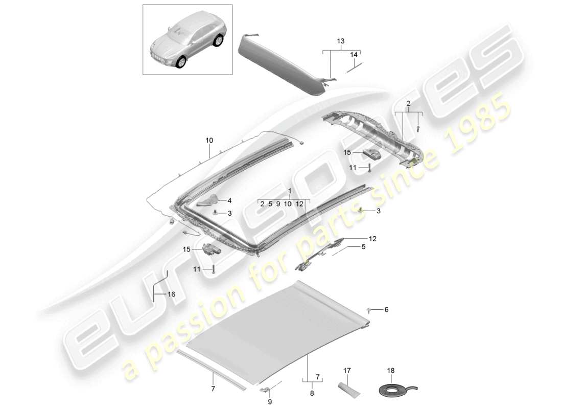 a part diagram from the porsche 2015 (macan) parts catalogue