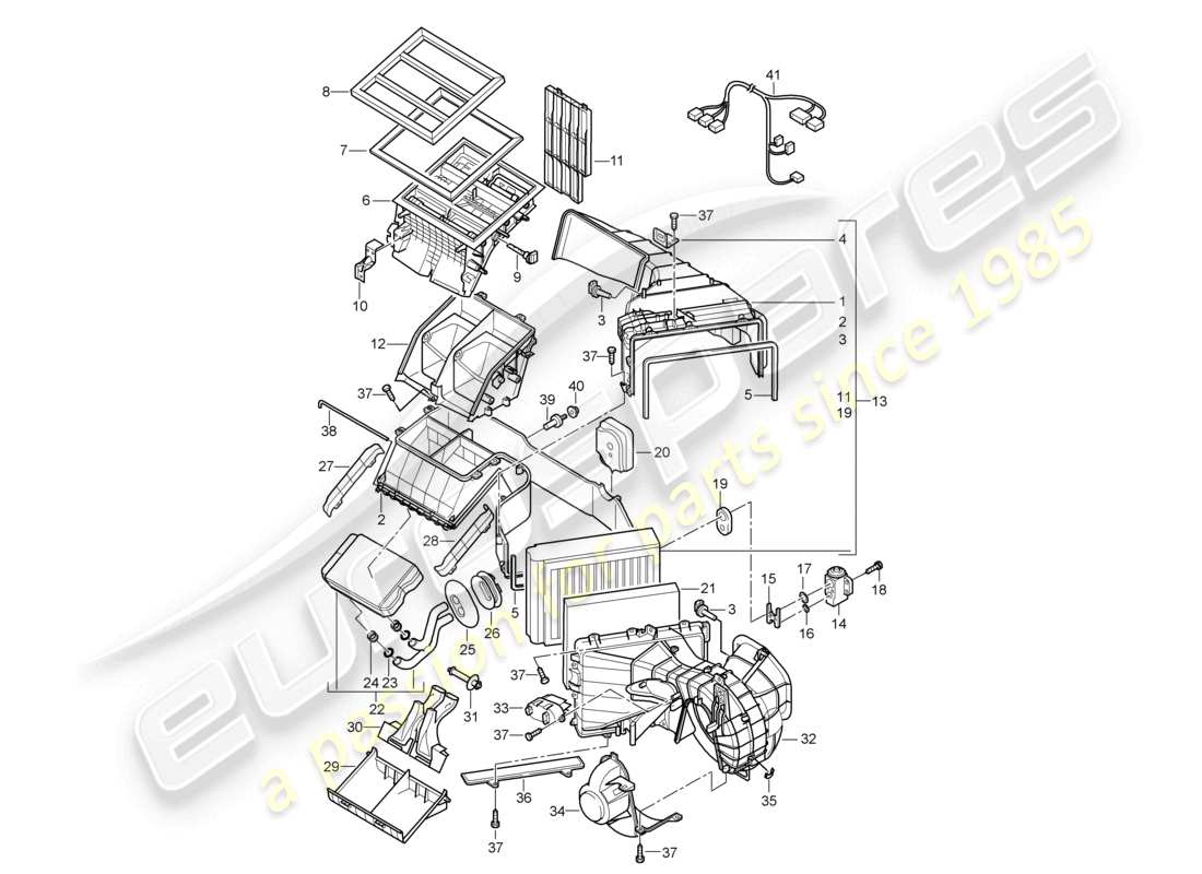 a part diagram from the porsche 2004 (cayenne e1 9pa) parts catalogue