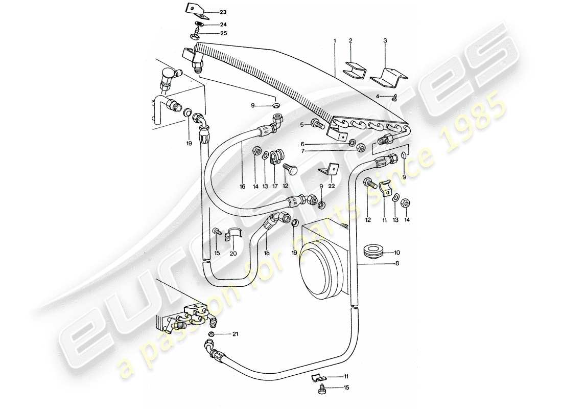 a part diagram from the porsche 1977 (911 turbo) parts catalogue