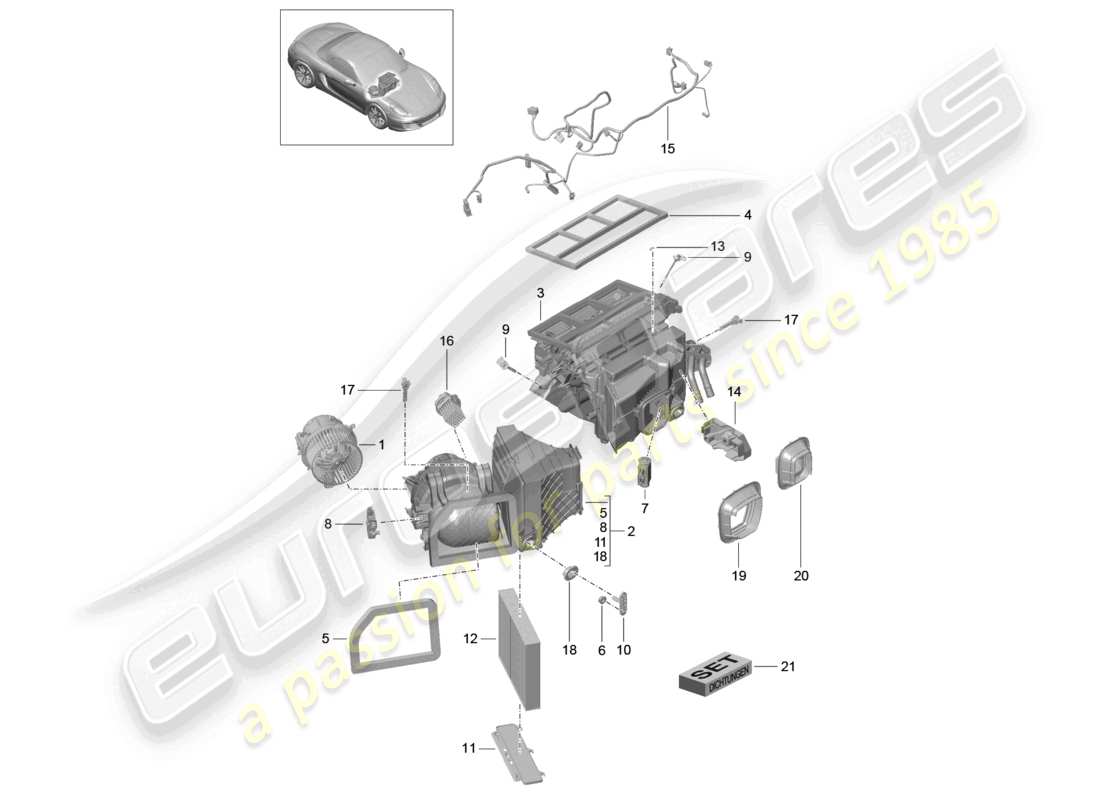 a part diagram from the porsche 2012 (981 boxster) parts catalogue