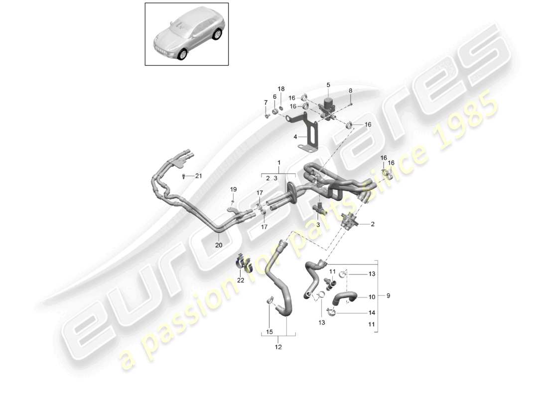 a part diagram from the porsche 2018 (macan) parts catalogue