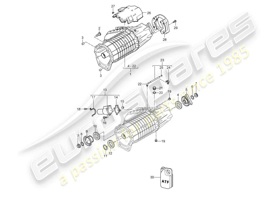a part diagram from the porsche 2009 (cayenne e1 9pa) parts catalogue