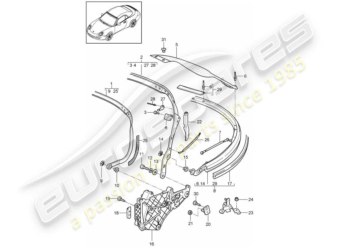 a part diagram from the porsche 997 parts catalogue