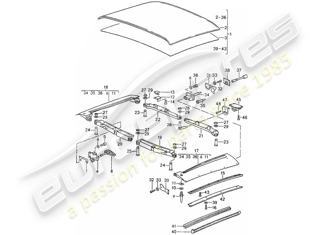 a part diagram from the porsche 1992 (964) parts catalogue