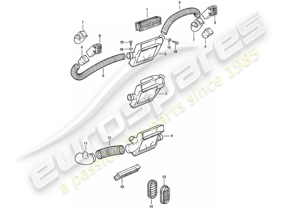 a part diagram from the porsche 1986 (924s) parts catalogue