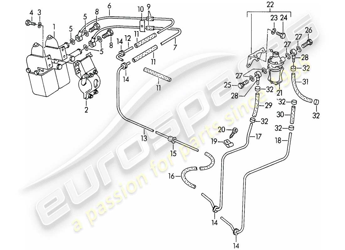 a part diagram from the porsche 1958 (356/356a) parts catalogue
