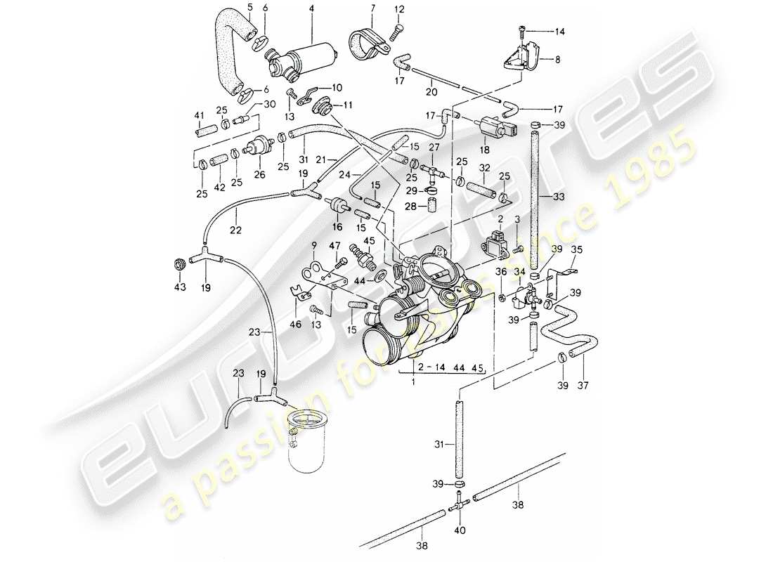 VIEW PARTS DIAGRAMS FROM THE PORSCHE 993 PARTS CATALOGUE a part diagram from the porsche 993 parts catalogue