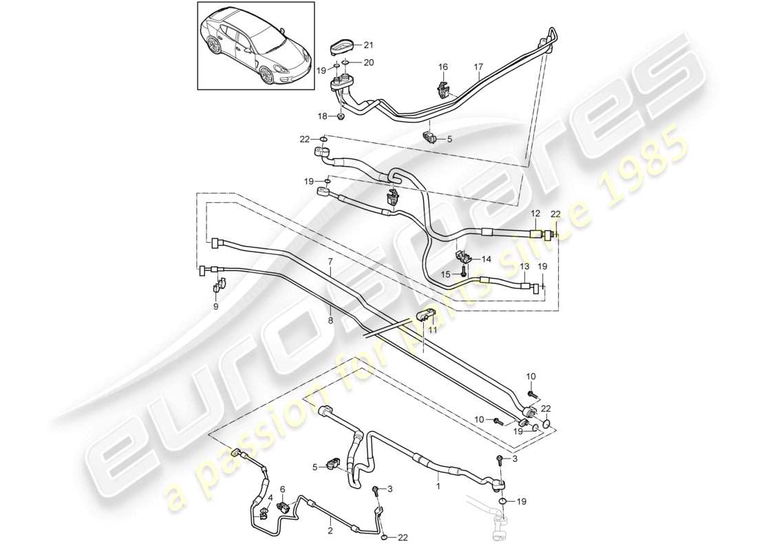 a part diagram from the porsche panamera parts catalogue