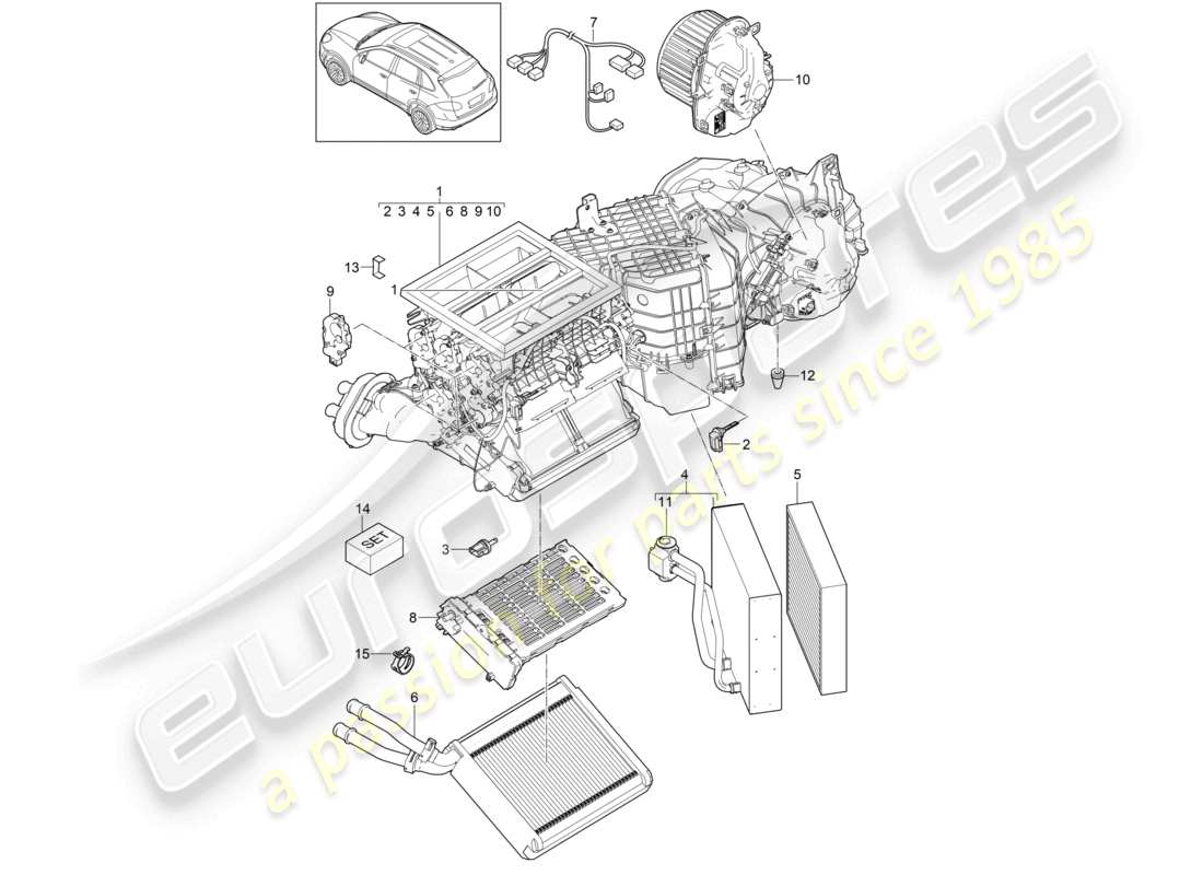 a part diagram from the porsche cayenne parts catalogue