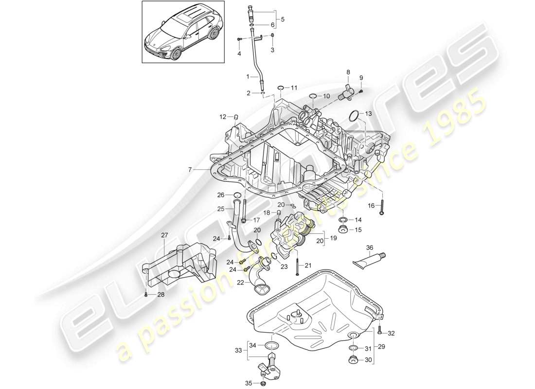 a part diagram from the porsche cayenne parts catalogue