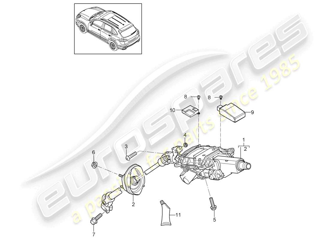 a part diagram from the porsche 2012 (cayenne e2 92a) parts catalogue