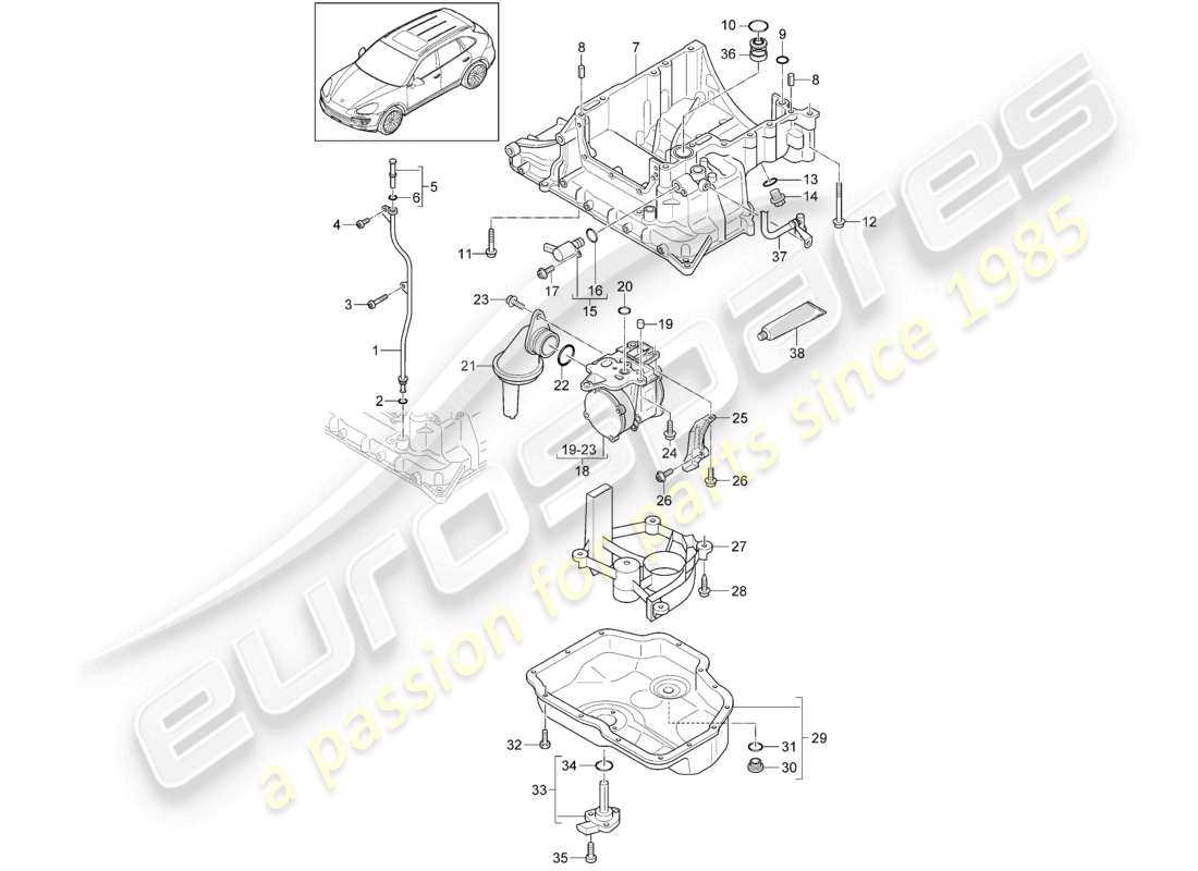 a part diagram from the porsche 2015 (cayenne e2 92a) parts catalogue