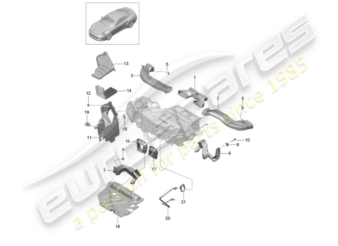 VIEW PARTS DIAGRAMS FROM THE PORSCHE 991 PARTS CATALOGUE a part diagram from the porsche 991 parts catalogue