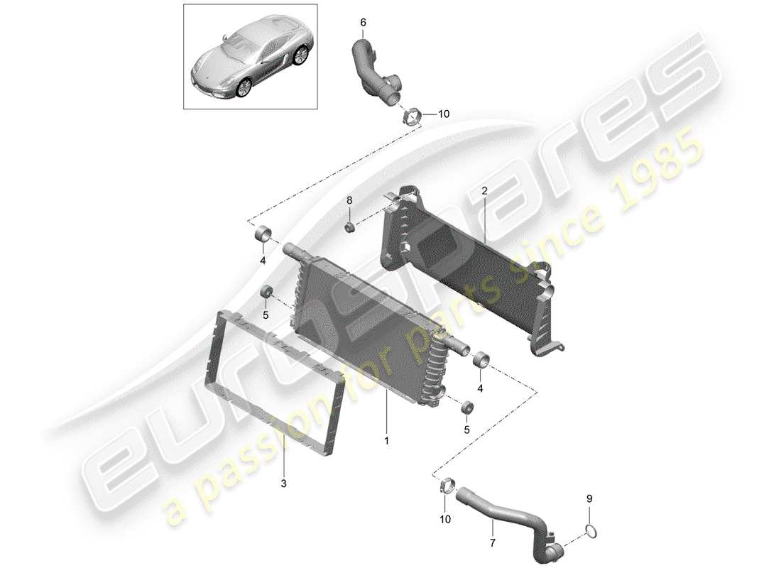 VIEW PARTS DIAGRAMS FROM THE PORSCHE CAYMAN PARTS CATALOGUE a part diagram from the porsche cayman parts catalogue