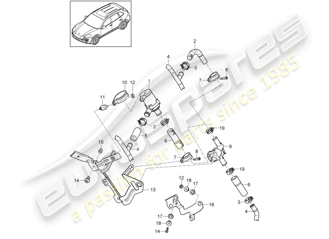 a part diagram from the porsche 2014 (cayenne e2 92a) parts catalogue