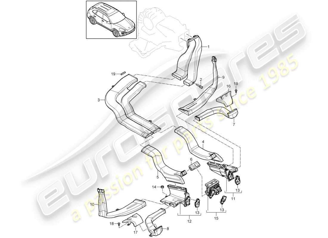 a part diagram from the porsche 2016 (cayenne e2 92a) parts catalogue
