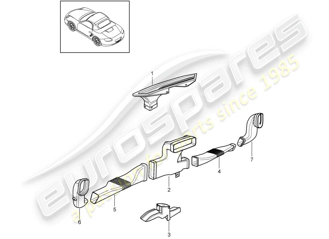 a part diagram from the porsche 2011 (987 boxster) parts catalogue