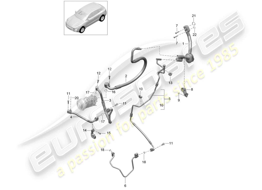 a part diagram from the porsche 2018 (macan) parts catalogue