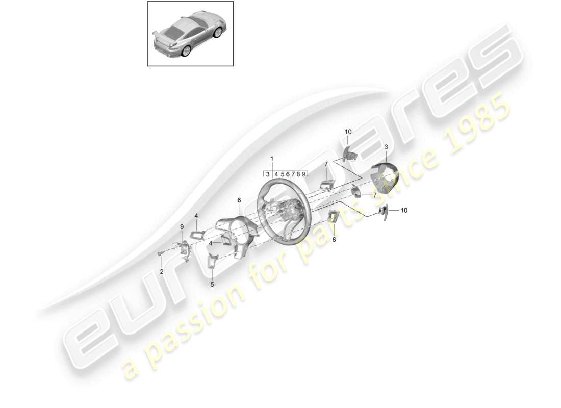 a part diagram from the porsche 991 parts catalogue