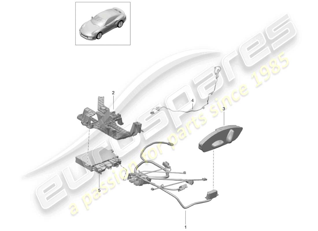 a part diagram from the porsche 2016 (991-1 turbo) parts catalogue