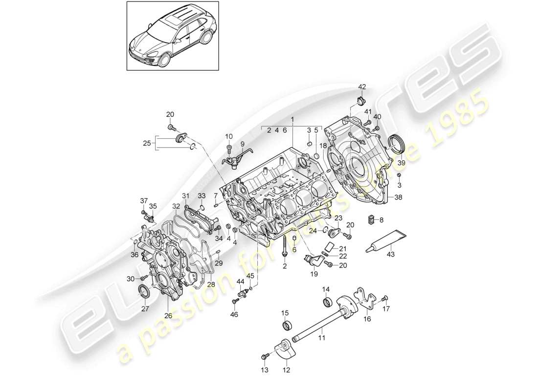 a part diagram from the porsche 2014 (cayenne e2 92a) parts catalogue
