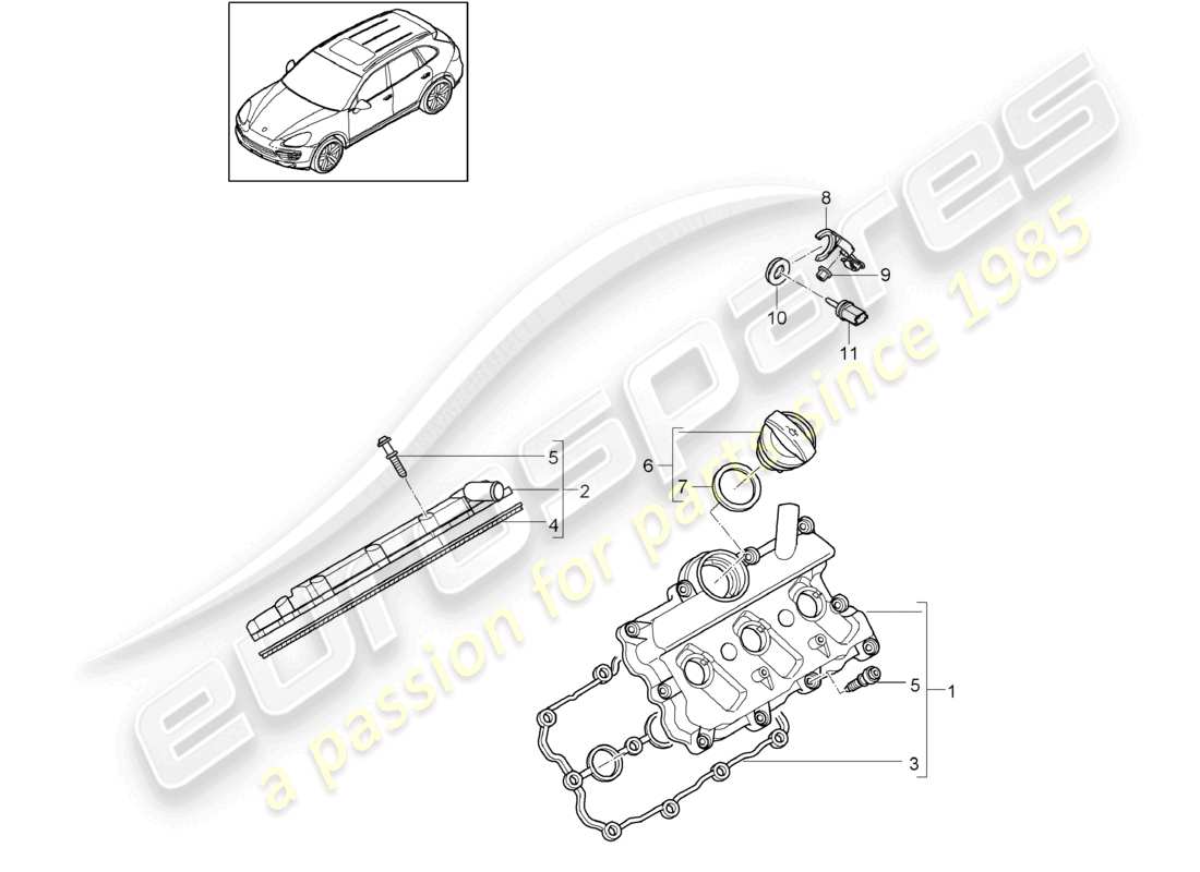 a part diagram from the porsche 2016 (cayenne e2 92a) parts catalogue